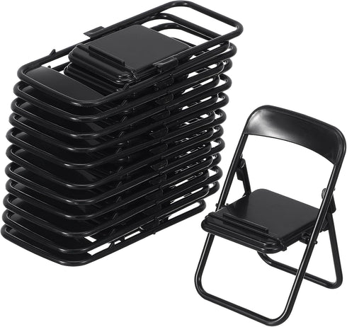 12pcs Mini Foldable Chairs for Dollhouse, Mini Stand Model Chair & Desk Phone Stand Decoration