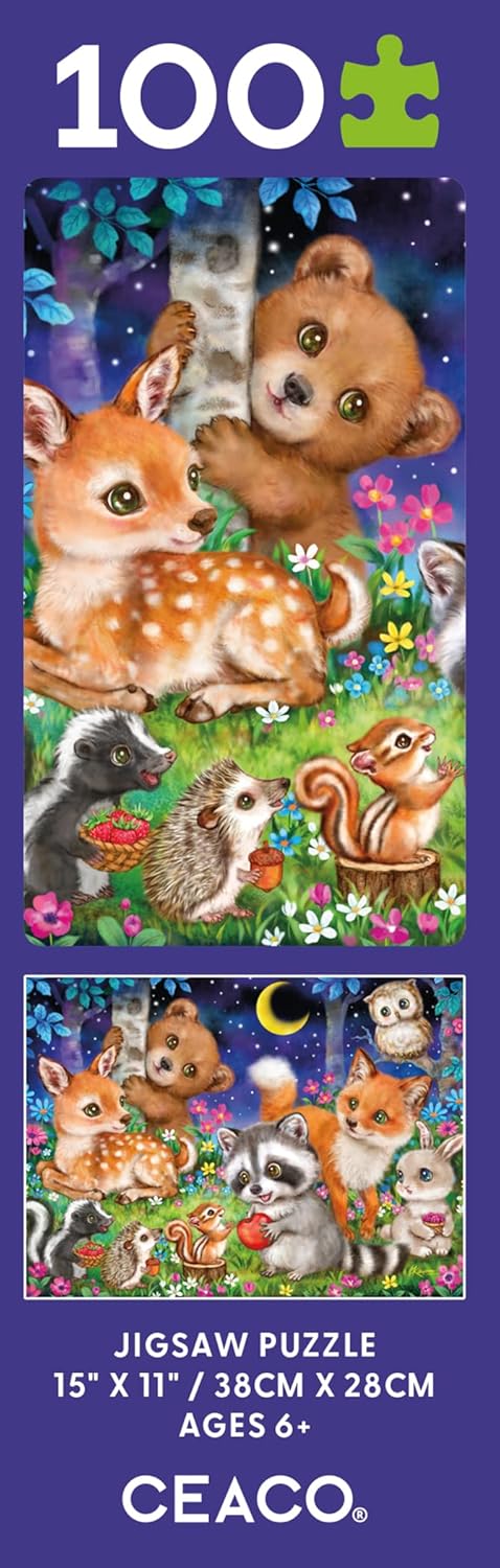 Ceaco 100 Piece Jigsaw Puzzle, Kayomi Harai, Woodland Friends