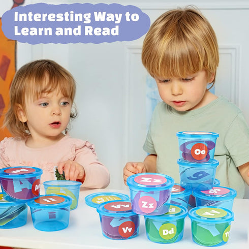 26 245 Joyreal Alphabet Learning Toys for Toddlers - Alphabet Soup Sorters with Flash Cards for Early Letter Awareness