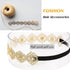 DANMY Baby Girl Super Elastic Headband, Cotton Lace Toddler Hair Band, Gold, 1pcs