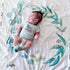 Organic Baby Monthly Milestone Blanket Newborn Boy Girl Unisex Gender Neutral| Green Leaf Wreath Eucalyptus Baby