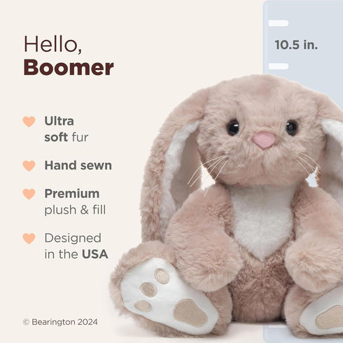 10.5" Bearington Boomer Easter Bunny Stuffed Animal - Premium Soft Plush Easter Stuffed Animals for Everyday Cuddles