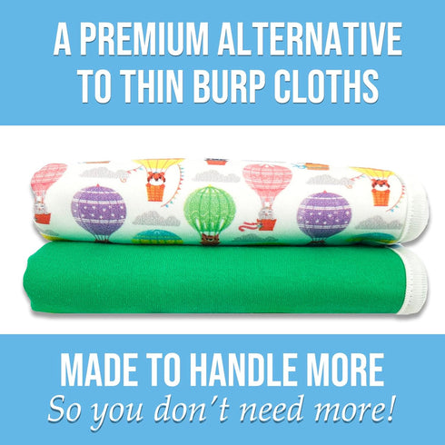 Happy Spitters Club LLC (2 Pack) 4-Layer Happy Spitters Club Baby Burp Cloths for Reflux & Heavy Spit-Up Extra-Wide