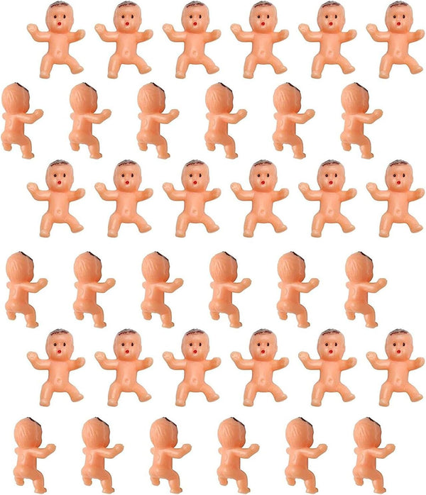 36pcs Mini Plastic Babies for Baby Shower, Party Decorations, Ice Cube Game, Baby Toys