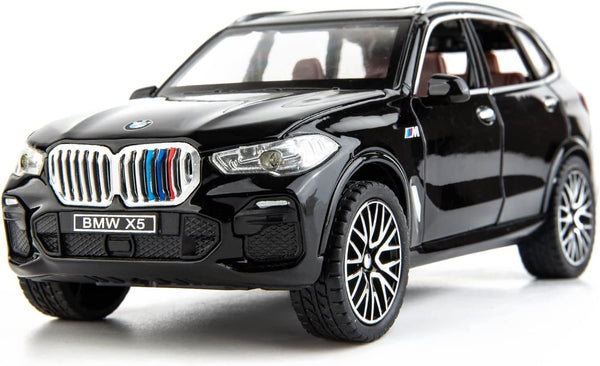 BDTCTK 1:32 Compatible X5 SUV Model Car Toy, Zinc Alloy Pull Back Car with Sound and Light (Black)