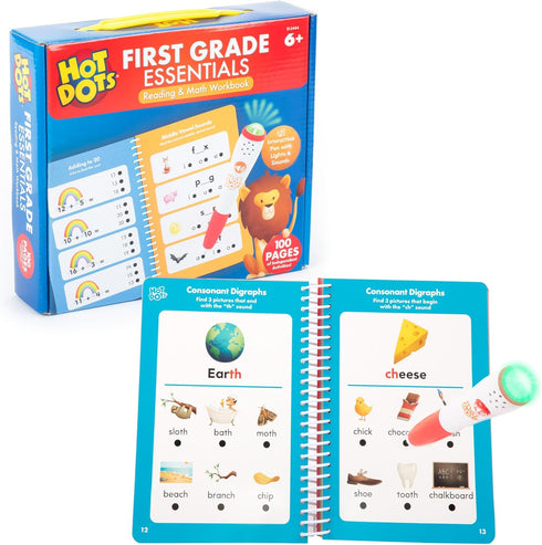 Educational Insights Hot Dots First Grade Workbook: Math & Reading - Learning Activities for Kids Ages 6+