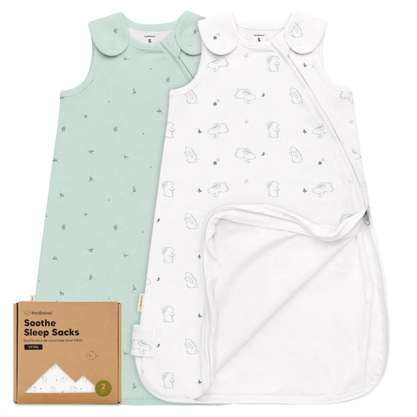 2-Pack Organic Baby Sleep Sacks, 100% Cotton - Soft & Breathable 0.5TOG