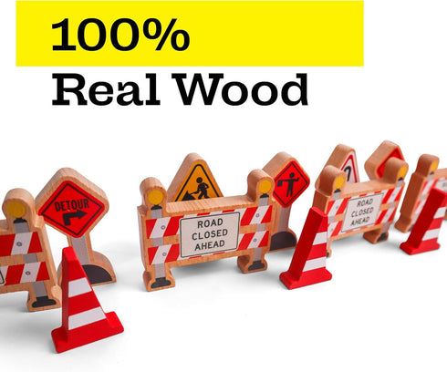 16 -Community Pc Wooden Construction Signs and Traffic Cones - Construction Site Road Signs Helpers Educational