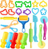 Playdough Tools for Kids, 24 Pieces Set with Rolling Pins, Cutters, Extruders, and Scissors