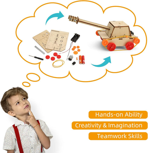 6 in 1 STEM Kits for Kids Age 5-12, Wood Car Building Electric Model Kit, Birthday Gift for Boys and Girls