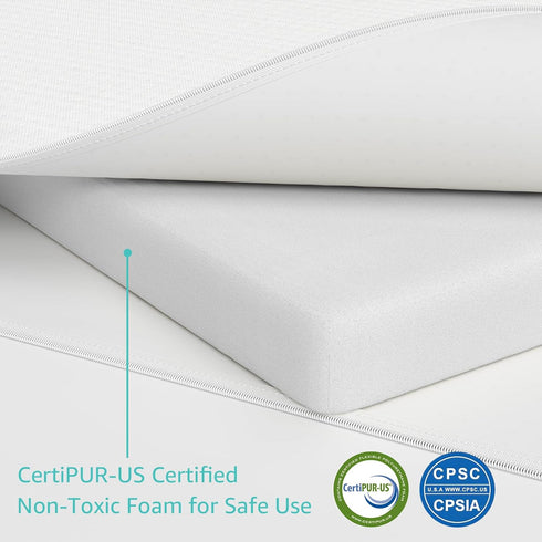 YENING Pack 38x26 Pack Organic Cotton and Play Mattress Pad Breathable Waterproof Baby Mattress for N Play Matress