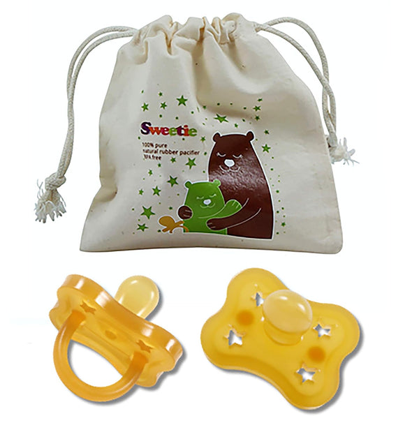 Sweetie Rubber Pacifier Star Shape Rubber Natural Rubber with Symmetrical Nipple 1