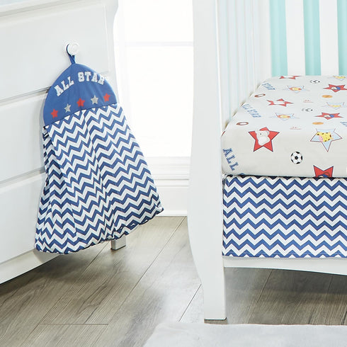 4 Set 100% Set Set EVERYDAY KIDS Piece Boys Crib Bedding - Jungle Sports - Soft Cotton Percale - Includes Quilt, Fitted