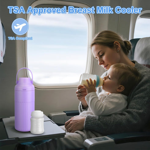 12oz 2 30H Compact Breast Milk Cooler Bottle, Portable Breastmilk Cooler with Storage Bottles, Cold Storage Breast Milk