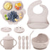 Baby Weaning Set - Silicone Toddler Feeding Set (10 Pcs) with Adjustable