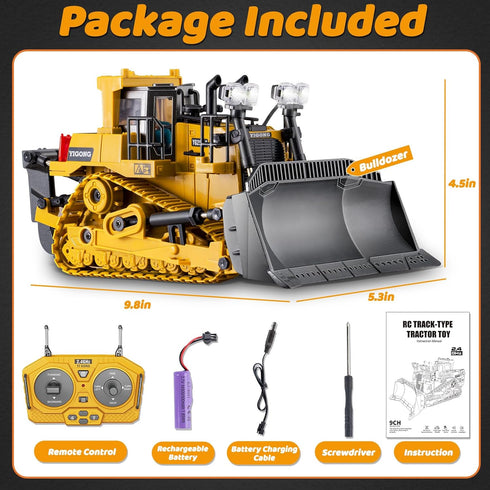 Bulldozer Bulldozer 6 7 8-12 3-5 Samtop Rc Toys - Remote Control Construction Vehicles Trucks for Boys Kids Age - Metal