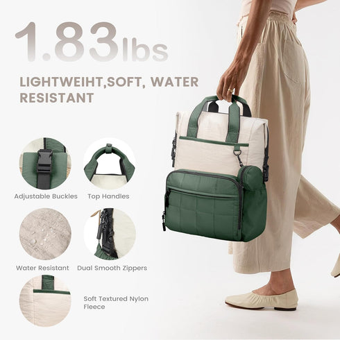 Backpack, Backpack VONAL Diaper Bag Lightweight Baby Diaper Bags, Travel Large Diaper Bag with Changing Station, Green
