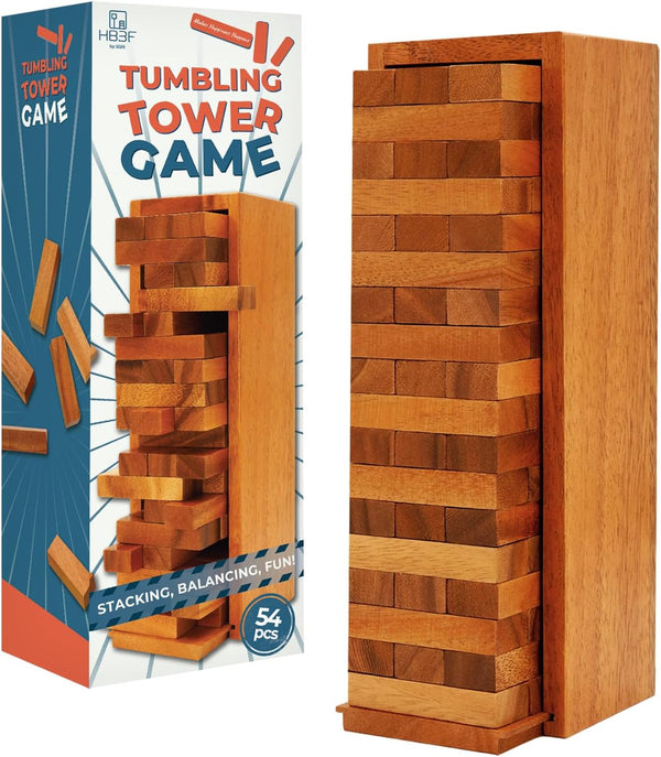 BSIRI Wooden Tumbling Tower Family Game for Senior and Adult and Classic