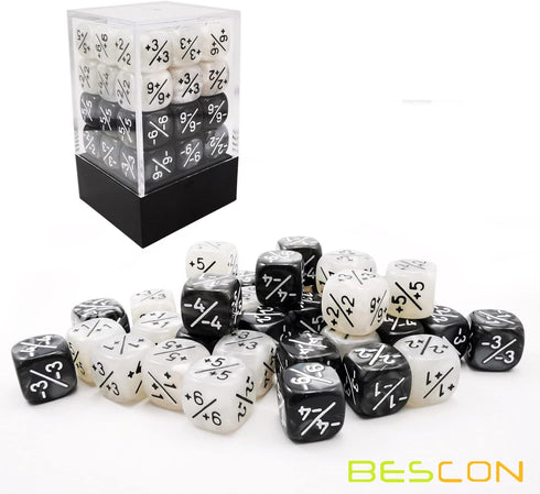 36pcs 12mm Positive and Negative Dice Counters Set, Small Token Dice for MTG, CCG, Card Games