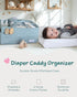 8 Lily Miles Baby Diaper Caddy Organizer, Wipeable Diaper Organizer Basket with Pockets for Newborn Essentials, Nursery