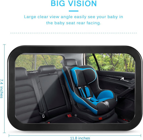Baby Car Mirror DARVIQS Seat Monitor Infant Child in Rear Facing Seat Wide View Adjustable