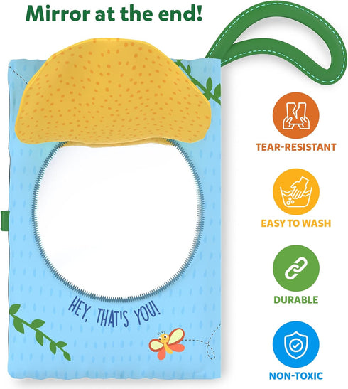 Skillmatics Peek-A-Boo Jungle Book, Soft Cloth Book for Baby, Infant & Toddler Toys with Crinkle Pages