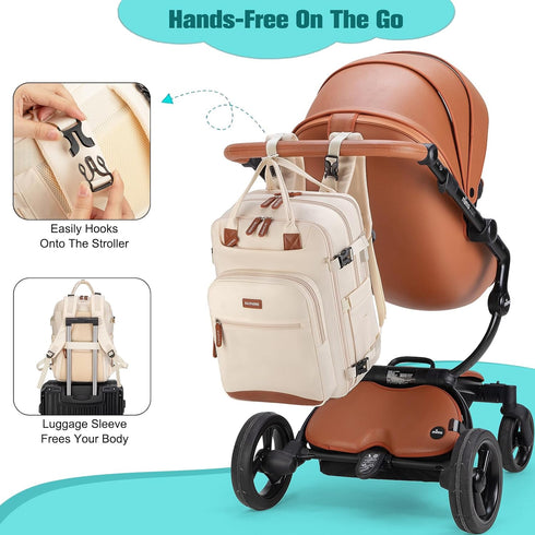 Backpack,BAGPARKK Backpack Diaper Bag Multi function Baby Bag with Portable Changing Pad, Pacifier Holder,Waterproof