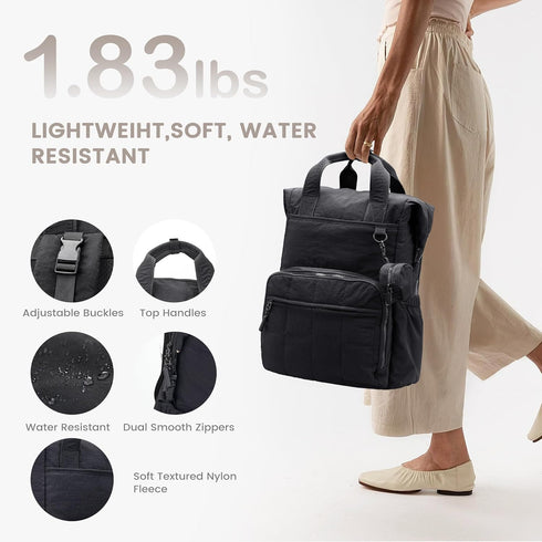 Backpack, Backpack VONAL Diaper Bag Lightweight Baby Diaper Bags, Travel Large Diaper Bag with Changing Station, Black