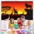 African Safari Theme Party Decorations, 72.8 x 43.3 Inch Backdrop Banner for Tropical Forest Jungle Scenic Background