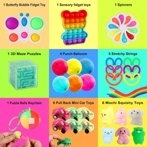160 Pack, 8-12 4-8 pcs Fidget Toys Party Favors For Kids Mini Autism Sensory Toy Goodie Bag Pinata Stuffers Treasure