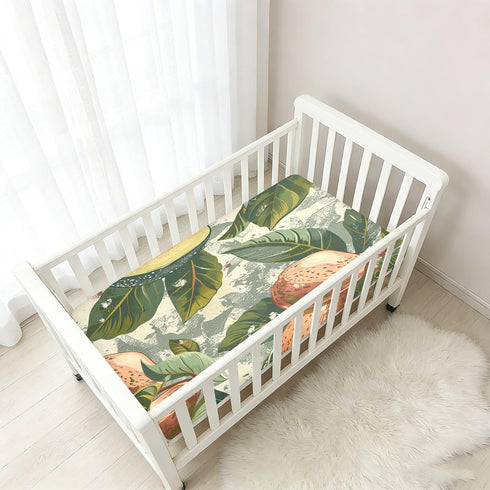 Bseiialft 52 28 Avocados Green Leaves Vintage Crib Sheets for Boys Girls Soft and Breathable Cotton Baby Sheets