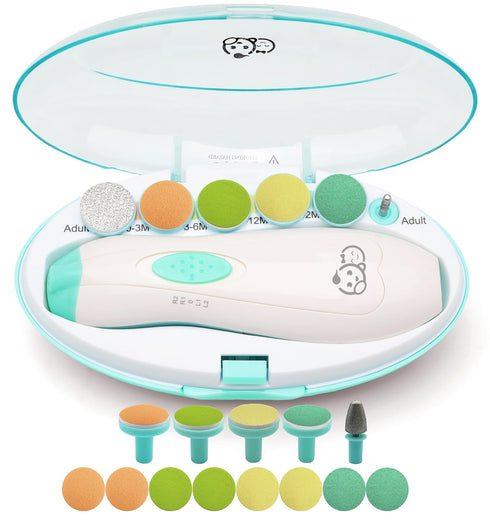 Baby Nail Trimmer 21 in 1, Royal Angels Electric Nail File with 13 Extra Tools for Newborn Toddler Care, Green