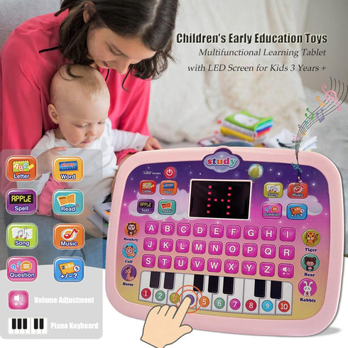 Kids Tablet Toddler Learning Pad - LED Screen for Alphabet, Numbers, Music, and Math for Boys & Girls