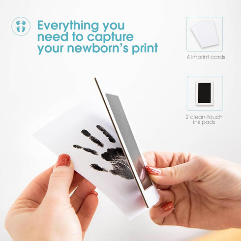 Pearhead Newborn Baby Handprint and Footprint Kit, No Mess Clean-Touch Ink Pad, Safe for Skin, Pack of 2