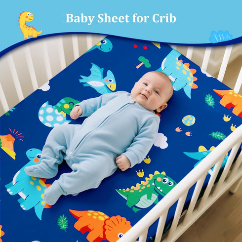 Set 3 Set Set Set Cloele Crib Bedding for Boys Girls- Piece Dinosaur Baby Bedding Soft Comforter Bed Includes Toddler