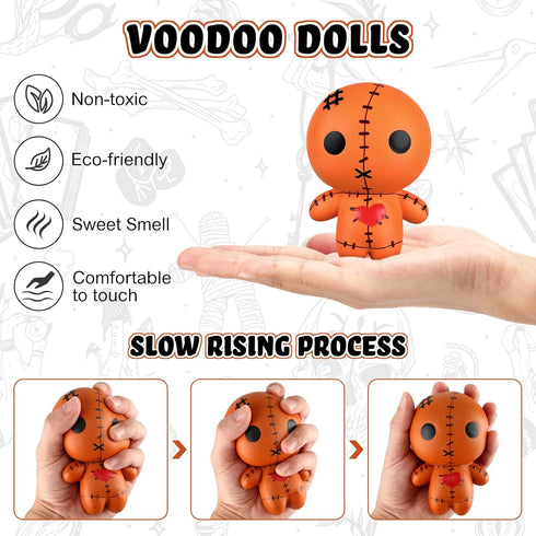 6 Pcs Voodoo Dolls Ghost Squeeze Exquisite Horror Doll Soft Creepy Slow Rising Scented Stress Relief Toy for Halloween
