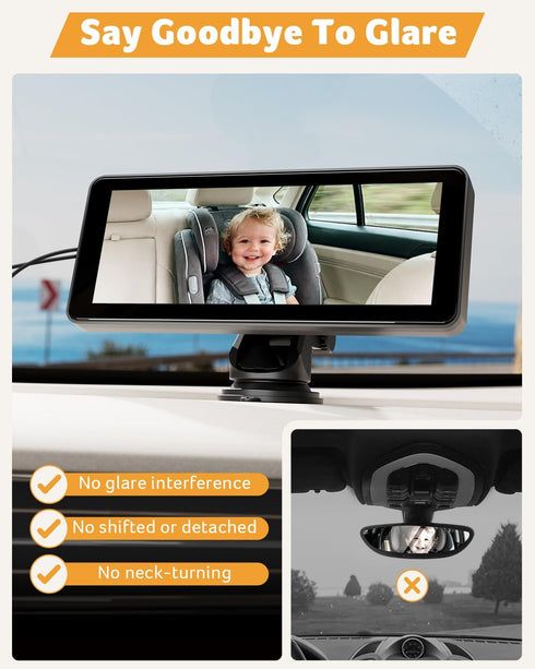 acer -1080P 940nm 360 Gadget Baby Car Camera Rear Facing Car Seat Camera with Night Vision, Rotating Carseat Mirror