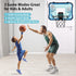 Indoor Basketball Hoop for Kids, Mini Hoop with Remote Control, 7-Color LED Lights & 3 Balls, Over Door