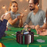 Wettarn Poker Chips Set - 200 Count Rotating Poker Chip Case with 200 Chips & 2 Decks of Playing Cards for Casino