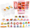 95 Pcs Dollhouse Refrigerator Mini Fridge Table Dining Car Toy with Food Set, Kitchen Furniture Miniatures for Children