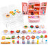 95 Pcs Dollhouse Refrigerator Mini Fridge Table Dining Car Toy with Food Set, Kitchen Furniture Miniatures for Children
