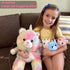 24'' Mommy 4 5Pcs MorisMos Cat Unicorn Stuffed Animal with Baby Kittens, Cat and Baby Kitty Stuffed Animals, Large