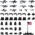 51 Pcs Toy Soldiers Figures US Camouflage Weapons Army Battle Toy Set - Military Accessories Kits for 3 Years Old and Up
