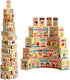 New Chinese English Language Learning Wooden Blocks, Domino Children's Educational Product, 100pcs