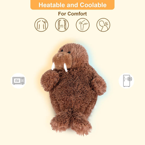 SuzziPals Warming Walrus Stuffed Animals, Microwavable Stuffed Animal Heating Pads for Soothing, Anxiety and Stress