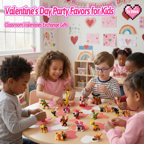 TWERF 30 Pack Set 6-12+ Party Favors for Kids- Animals Building Blocks Goody Bags Stuffers Classroom Prizes Easter