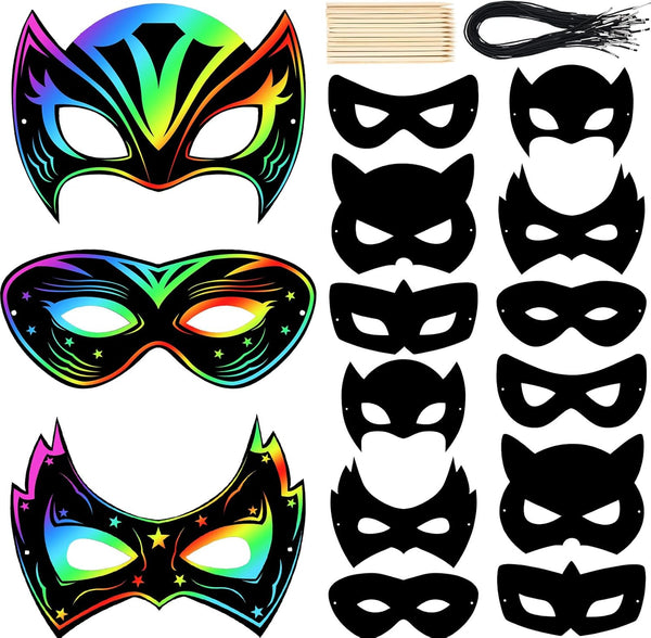 Deekin 150 Pcs Masquerade Mask Scratch Paper Eye Masks Bulk DIY Blank