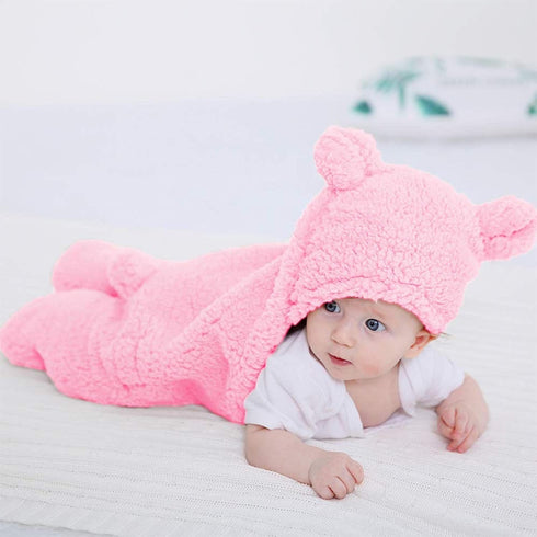 XMWEALTHY Cute Baby Items Newborn Plush Nursery Swaddle Blankets Soft Infant Girls Clothes Pink by XMWEALTHY