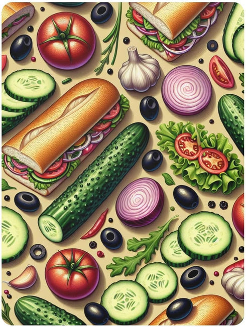 CZXW 52" 28" Vegetables and Sandwiches Crib Sheets Fitted x Natural Cotton Soft & Breathable for Baby Crib Mattress