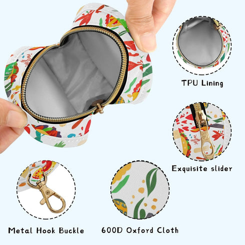 YETTASBIN Mexican Cinco De Mayo Portable Pacifier Holder Case with Metal Hook Buckle & Zipper for Diaper Bag
